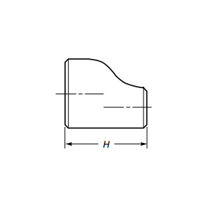 Tompahegesztésű excentrikus reduktor